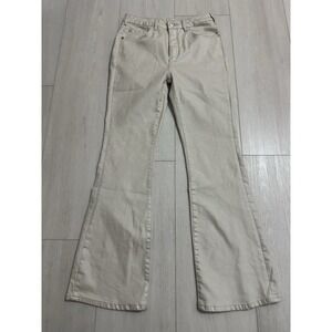 Pilcro The Icon Mid Rise Flare Leg Jeans Sz 29 Cream Shimmery Winter Holiday